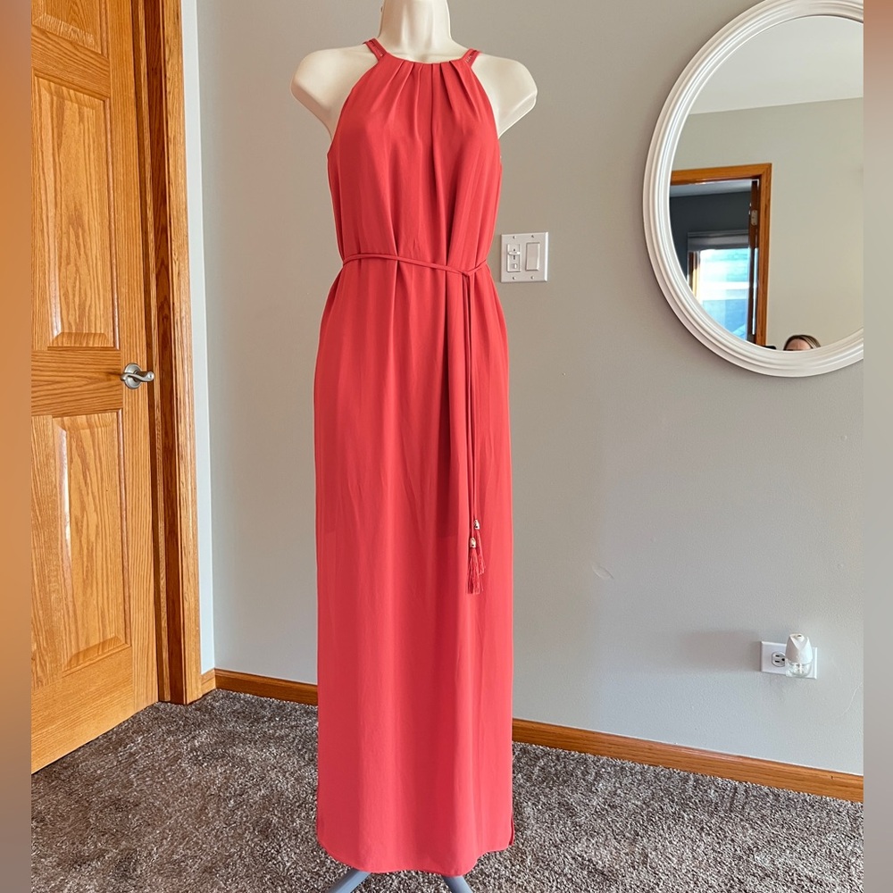 New White House Black Market Coral Layered Maxi Dress 00P